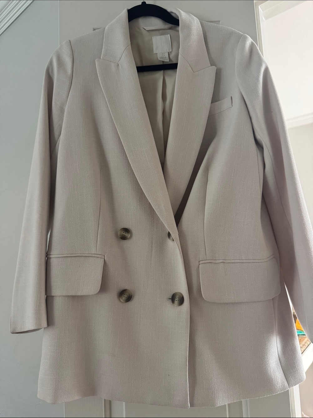 H&M Oversized Double Breasted Light Beige Blazer